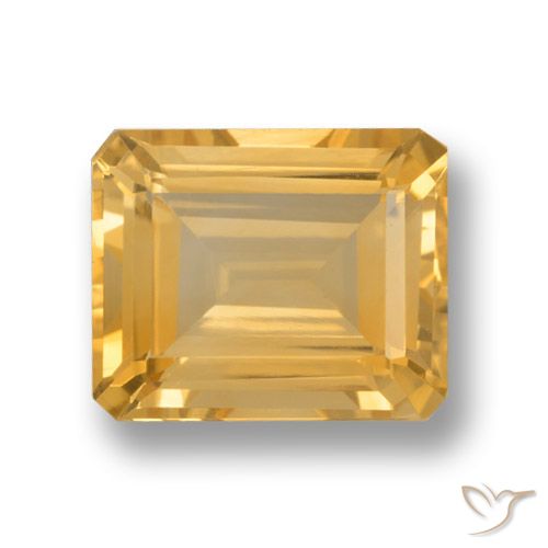 4.05ct Natural Dorado medio Citrino, corte esmeralda, VVS-VS