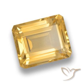 Citrino Dorado medio natural de 4.05 ct, Corte Octágono / Esmeralda, VVS-VS