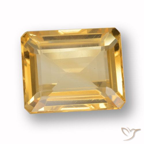 4.38ct Natural Dorado medio Citrino, corte esmeralda, VVS