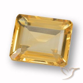 Citrino Dorado medio natural de 4.38 ct, Corte Octágono / Esmeralda, VVS