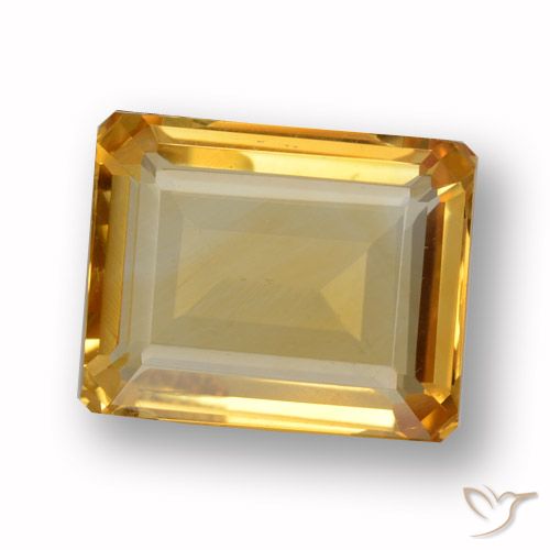3.88ct Natural Dorado naranja claro medio Citrino, corte esmeralda, VVS-VS