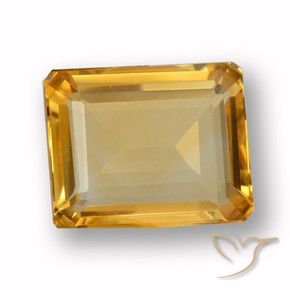 Citrino Dorado naranja claro medio natural de 3.88 ct, Corte Octágono / Esmeralda, VVS-VS