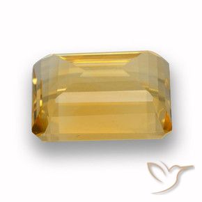 Citrino Dorado naranja claro medio natural de 3.88 ct, Corte Octágono / Esmeralda, VVS-VS