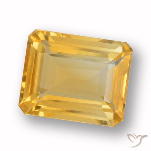 4.03ct Natural Dorado medio Citrino, corte esmeralda, VVS-VS