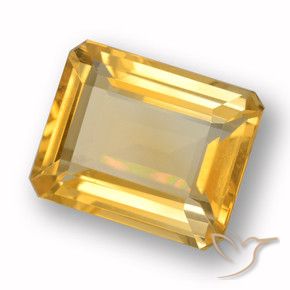 Citrino Dorado medio natural de 4.03 ct, Corte Octágono / Esmeralda, VVS-VS