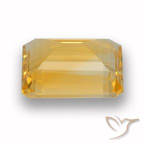 Citrino Dorado medio natural de 4.03 ct, Corte Octágono / Esmeralda, VVS-VS