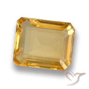 Citrino Dorado naranja natural de 4.10 ct, Corte Octágono / Esmeralda, VVS-VS