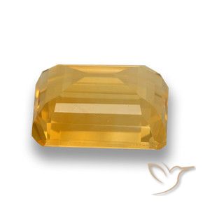 Citrino Dorado naranja natural de 4.10 ct, Corte Octágono / Esmeralda, VVS-VS