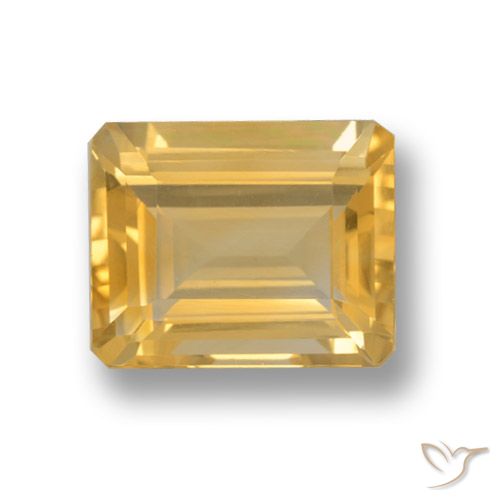 4.20ct Natural Dorado medio Citrino, corte esmeralda, VVS