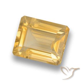 Citrino Dorado medio natural de 4.20 ct, Corte Octágono / Esmeralda, VVS
