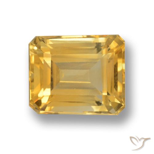 5.21ct Natural Dorado Citrino, corte esmeralda, VVS-VS
