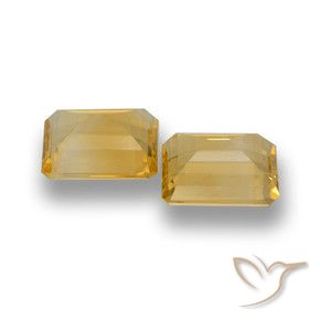 Gemas de Citrino Dorado medio natural de 7.28 ct, Corte Octágono / Esmeralda, VVS-VS