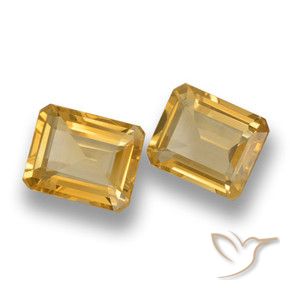 Gemas de Citrino Dorado naranja claro medio natural de 7.24 ct, Corte Octágono / Esmeralda, VVS-VS