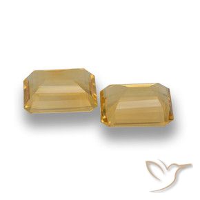 Gemas de Citrino Dorado naranja claro medio natural de 7.24 ct, Corte Octágono / Esmeralda, VVS-VS