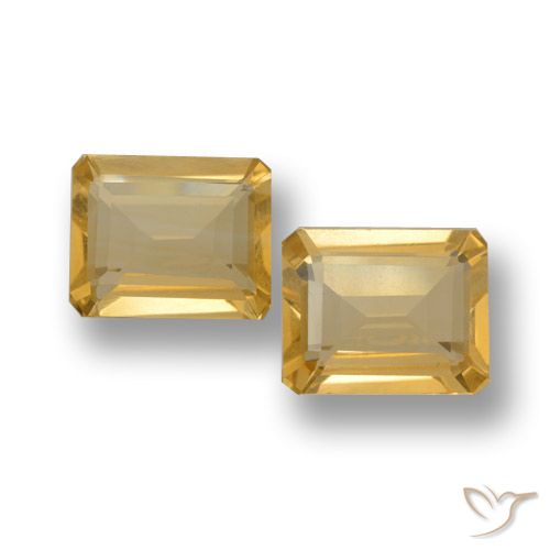 6.77ctw Natural Dorado medio Citrino, corte esmeralda, VVS-VS
