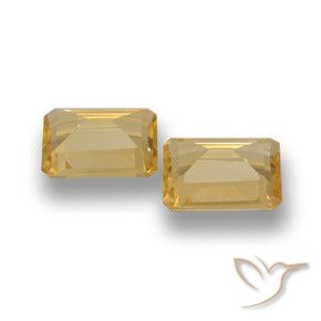 Gemas de Citrino Dorado medio natural de 6.77 ct, Corte Octágono / Esmeralda, VVS-VS