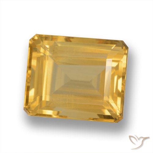 7.28ct Natural Dorado-naranja claro Citrino, corte esmeralda, VVS-VS