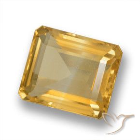 Citrino Dorado claro medio natural de 5.88 ct, Corte Octágono / Esmeralda, VVS-VS