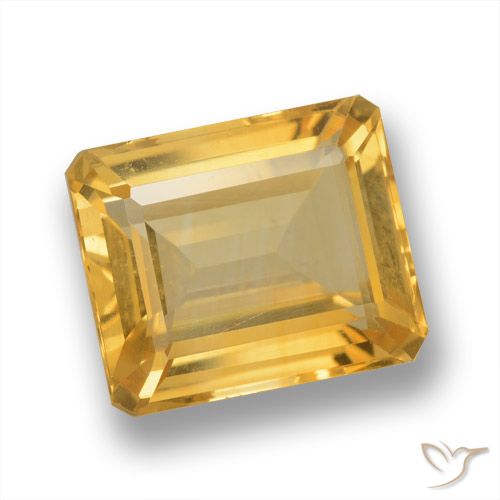 5.93ct Natural Naranja dorado Citrino, corte esmeralda, VVS-VS