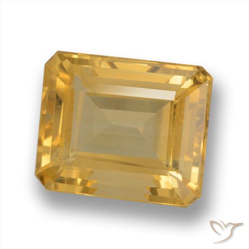 6.04ct Natural Dorado-naranja claro Citrino, corte esmeralda, VVS-VS