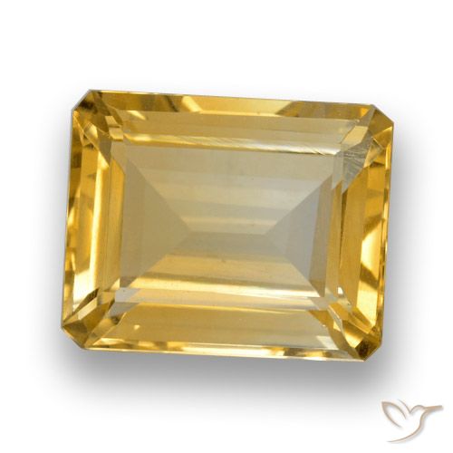 4.36ct Natural Dorado Citrino, corte esmeralda, VVS