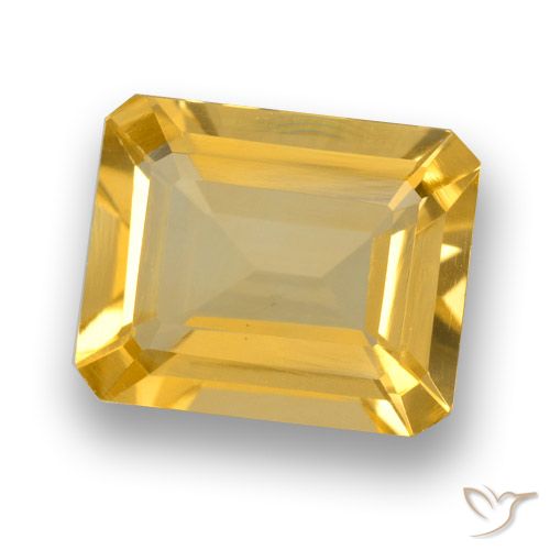 3.61ct Natural Dorado medio Citrino, corte esmeralda, VVS