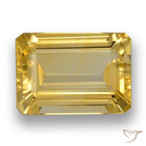 6.21ct Natural Dorado medio Citrino, corte esmeralda, VVS