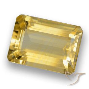 Citrino Dorado medio natural de 6.21 ct, Corte Octágono / Esmeralda, VVS
