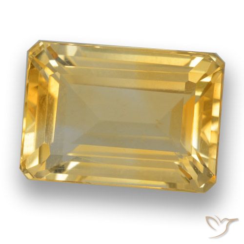 8.68ct Natural Dorado claro medio Citrino, corte esmeralda, VVS-VS