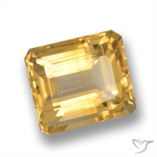 Citrino Dorado medio natural de 5.65 ct, Corte Octágono / Esmeralda, VVS-VS