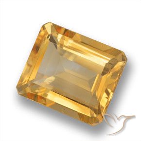 Citrino Dorado naranja natural de 5.42 ct, Corte Octágono / Esmeralda, VS