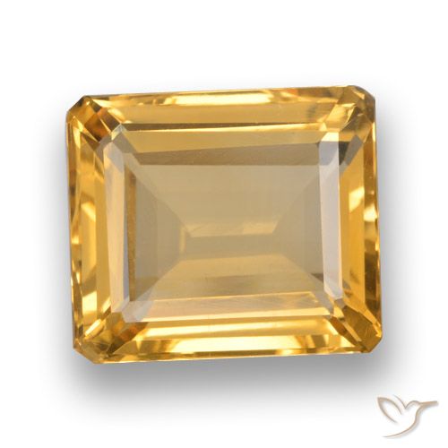 5.27ct Natural Dorado naranja Citrino, corte esmeralda, VVS-VS