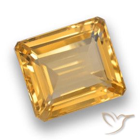 Citrino Dorado naranja natural de 5.27 ct, Corte Octágono / Esmeralda, VVS-VS