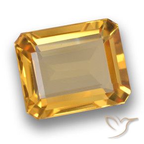 Citrino Dorado naranja claro medio natural de 5.18 ct, Corte Octágono / Esmeralda, VVS-VS