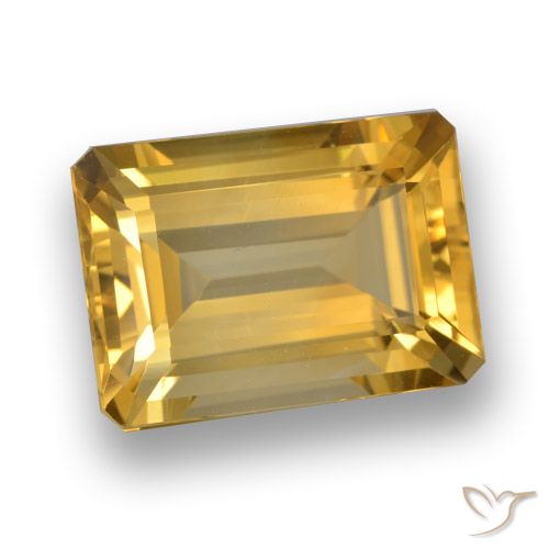 7.21ct Natural Naranja dorado Citrino, corte esmeralda, VVS-VS