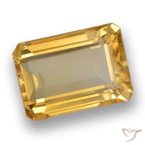 7.09ct Natural Dorado claro medio Citrino, corte esmeralda, VVS-VS