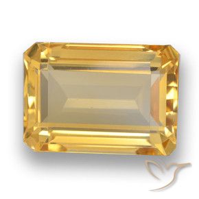 Citrino Dorado claro medio natural de 7.09 ct, Corte Octágono / Esmeralda, VVS-VS