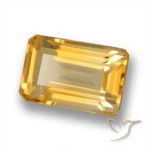 Citrino Dorado oscuro medio natural de 4.95 ct, Corte Octágono / Esmeralda, VVS