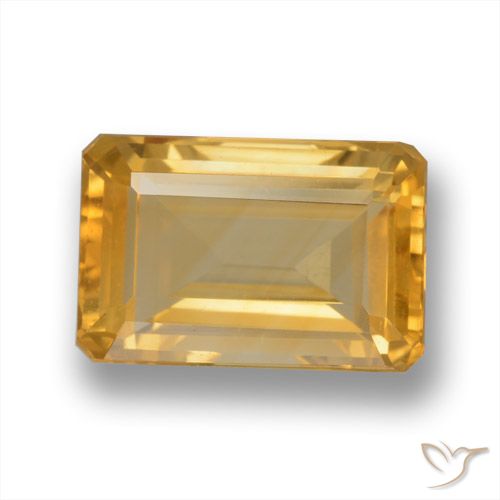 4.09ct Natural Dorado oscuro medio Citrino, corte esmeralda, VVS-VS