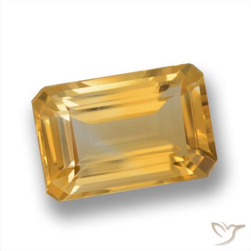 3.80ct Natural Dorado naranja Citrino, corte esmeralda, VVS