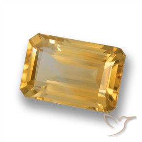 Citrino Dorado naranja natural de 3.80 ct, Corte Octágono / Esmeralda, VVS