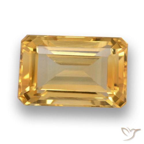 4.65ct Natural Dorado naranja claro medio Citrino, corte esmeralda, VVS-VS