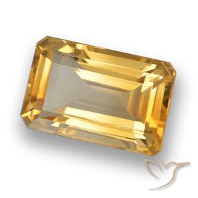 Citrino Dorado naranja claro medio natural de 4.65 ct, Corte Octágono / Esmeralda, VVS-VS