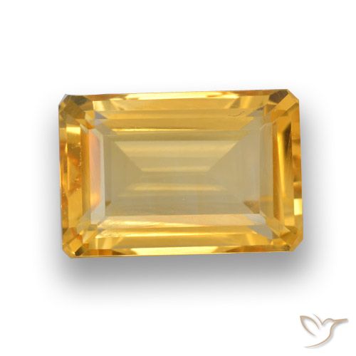 4.37ct Natural Dorado naranja Citrino, corte esmeralda, VVS-VS
