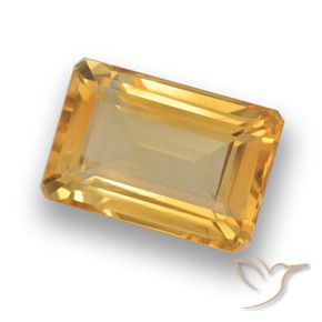 Citrino Dorado naranja natural de 4.37 ct, Corte Octágono / Esmeralda, VVS-VS