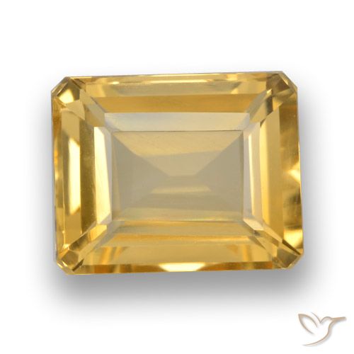 4.41ct Natural Dorado naranja Citrino, corte esmeralda, VVS