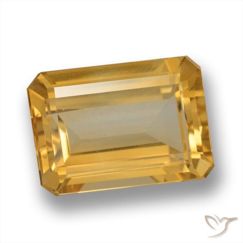 6.26ct Natural Dorado naranja claro medio Citrino, corte esmeralda, VVS-VS