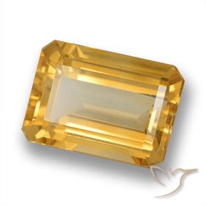 Citrino Dorado naranja claro medio natural de 6.26 ct, Corte Octágono / Esmeralda, VVS-VS