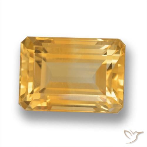 8.79ct Natural Dorado naranja claro medio Citrino, corte esmeralda, VVS-VS