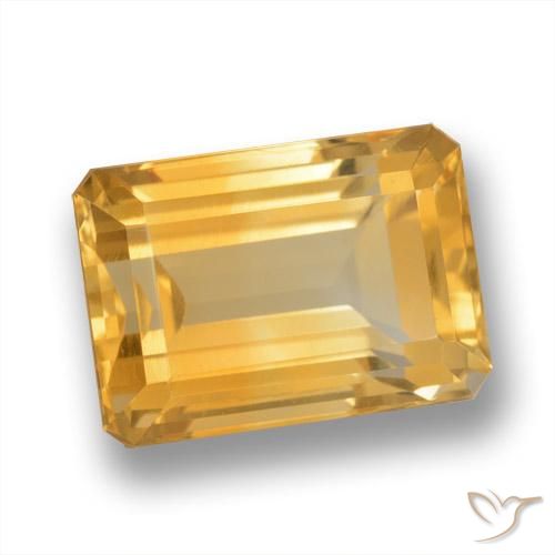 Citrino Dorado naranja claro medio natural de 8.79 ct, Corte Octágono / Esmeralda, VVS-VS